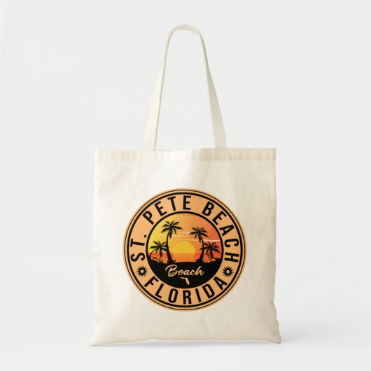 St Pete Beach Florida Retro Sunset Souvenirs 60er Tragetasche (Vorne)