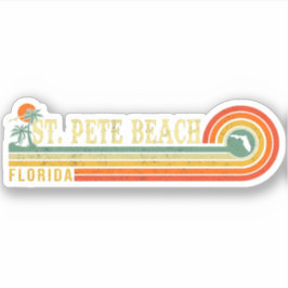 St Pete Beach Florida Retro Vintag Palm Tree 60er Aufkleber