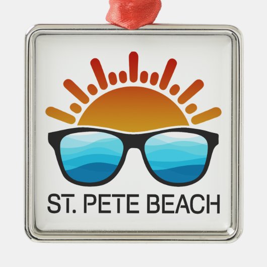 St. Pete Beach Florida Sonnenbrille Ornament Aus Metall (Vorne)