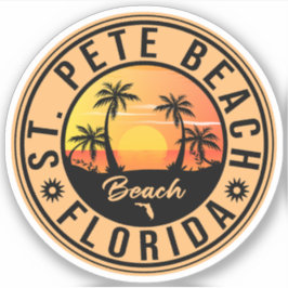 St. Pete Beach Florida Souvenir Vintage Palmen Aufkleber