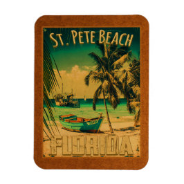 St. Pete Beach Florida Souvenir Vintage Palmen Magnet