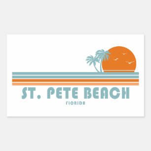 St. Pete Beach Florida Sun Palm Trees Rechteckiger Aufkleber