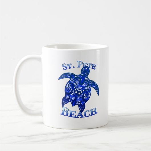 St Pete Beach Florida Vacation Tribal Turtle Kaffeetasse (Links)