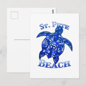 St Pete Beach Florida Vacation Tribal Turtle Postkarte (Vorne/Hinten)