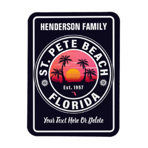 St Pete Beach Florida Vintag Athletic Style 60er Magnet