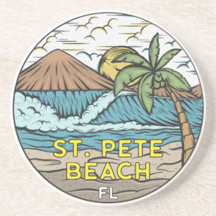 St Pete Beach Florida Vintag  Getränkeuntersetzer