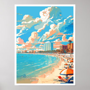 St Pete Beach Florida Vintage Reiseillustration Poster
