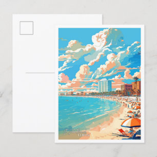 St Pete Beach Florida Vintage Reiseillustration Postkarte