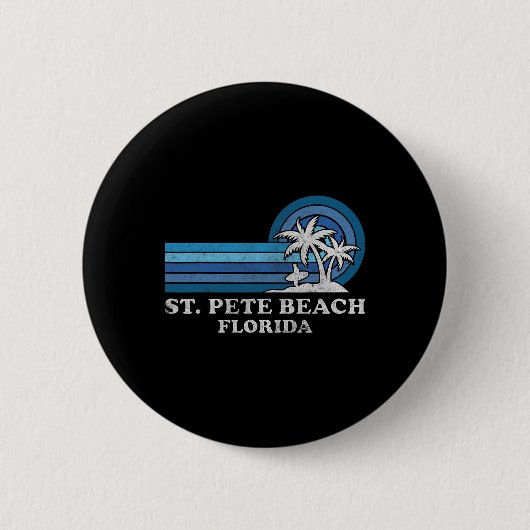 St. Pete Beach Florida Vintager Familienurlaub Button (Vorderseite)