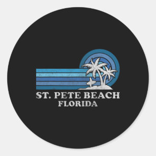 St. Pete Beach Florida Vintager Familienurlaub Runder Aufkleber