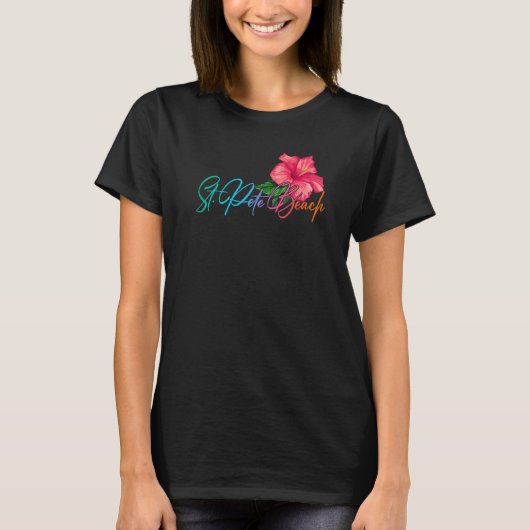 St Pete Beach Hibiskus Blume Florida Beach Luau T-Shirt (Vorderseite)