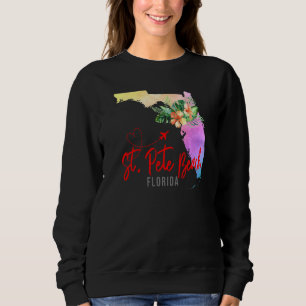St Pete Beach Karte passend Urlaub Familie Mädchen Sweatshirt