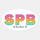 St Pete Beach Oval Aufkleber (Vorderseite)