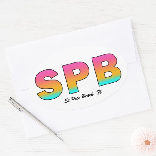 St Pete Beach Oval Aufkleber (Umschlag)