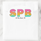 St Pete Beach Oval Aufkleber (Tasche)
