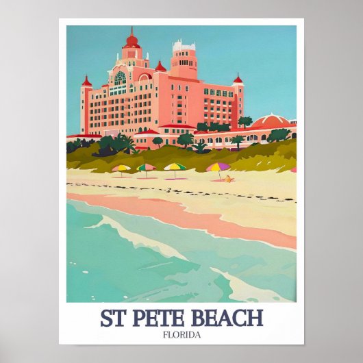 St Pete Beach Reiseplakat -Don CeSar Hotel - Pas Poster (Vorne)