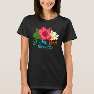 St Pete Beach Vacation Florida Tropischer Hibiskus T-Shirt
