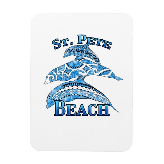 St. Pete Florida Beach Vacation Delphine Magnet (Vertikal)