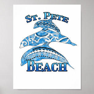 St. Pete Florida Beach Vacation Delphine Poster