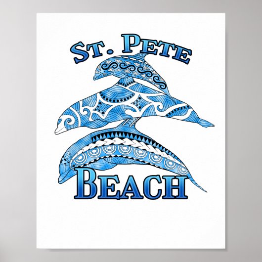 St. Pete Florida Beach Vacation Delphine Poster (Vorne)