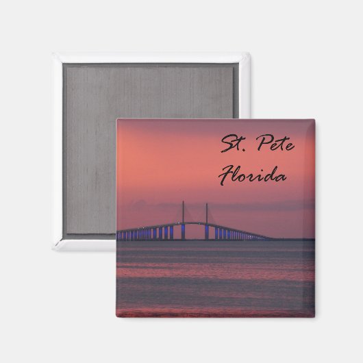 St Pete Florida Sunshine Bridge Magnet (Vorderseite/Rückseite)