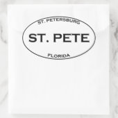 ST. PETE - St. Petersburg Florida Ovaler Aufkleber (Tasche)