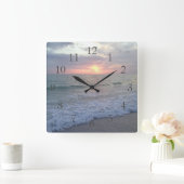 St. Pete Sunset Clock Quadratische Wanduhr (Zuhause)