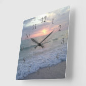 St. Pete Sunset Clock Quadratische Wanduhr (Winkel)