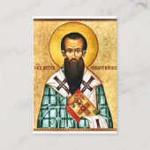 St. Peter, Bishop of Sebaste Orthodox Prayer Card Platzkarte (Vorderseite)