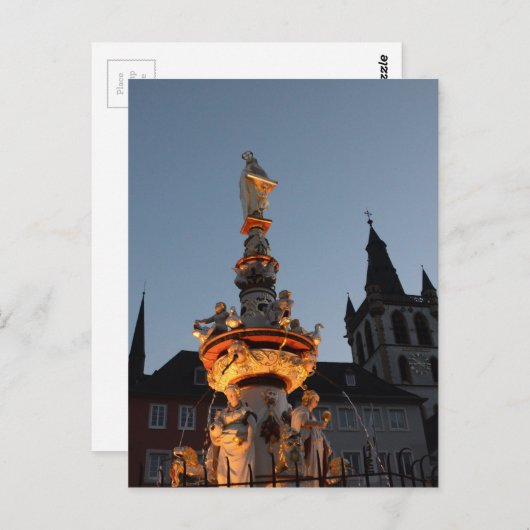 St Peter Brunnen im Trier Postkarte (Vorne/Hinten)