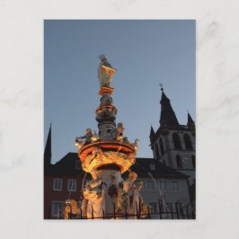 St Peter Brunnen im Trier Postkarte