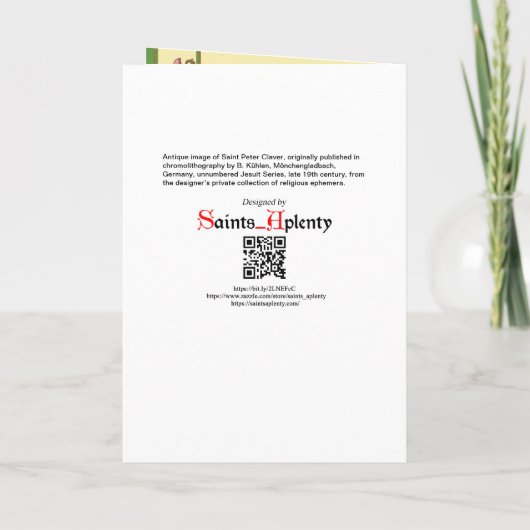 St. Peter Claver (BK 058) Karte (Rückseite)