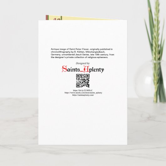 St. Peter Claver (BK 058) Karte (Rückseite)