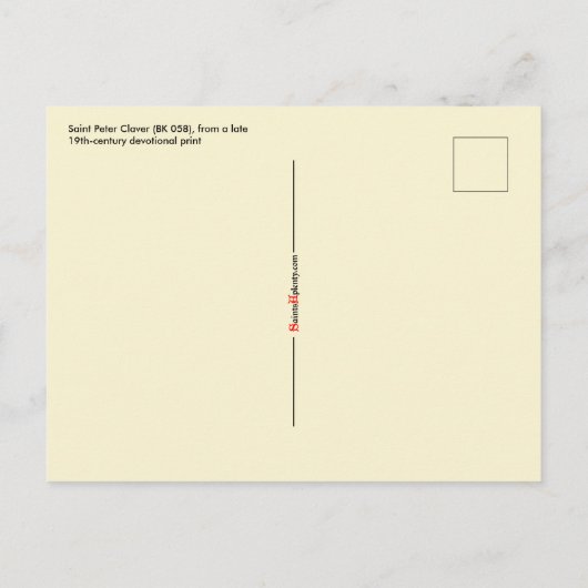 St. Peter Claver (BK 058) Postkarte (Rückseite)
