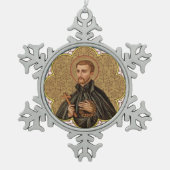 St. Peter Claver (BK 058) Schneeflocken Zinn-Ornament (Vorderseite)