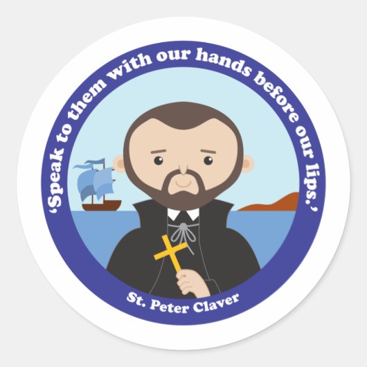 St. Peter Claver Runder Aufkleber (Vorderseite)