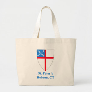 St Peter episkopales Schild-riesige Taschen-Tasche Jumbo Stoffbeutel