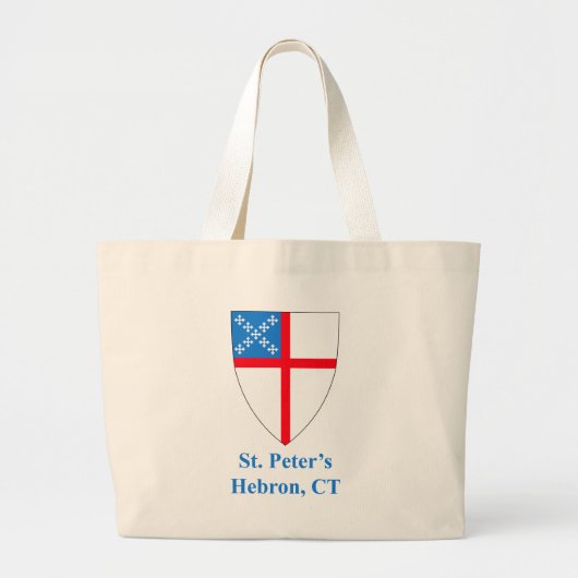 St Peter episkopales Schild-riesige Taschen-Tasche Jumbo Stoffbeutel (Vorne)