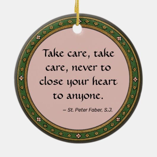 St. Peter Faber (BK 051; berühmtes Zitat) Keramik Ornament (Hinten)