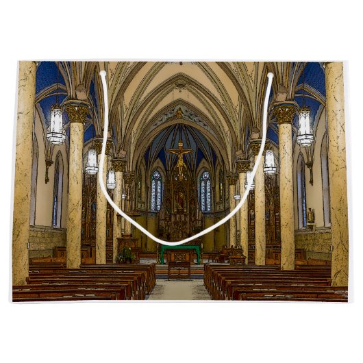 St. Peter Katholische Kirche Painterly Große Geschenktüte (Vorderseite)