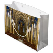 St. Peter Katholische Kirche Painterly Große Geschenktüte (Rückseite Schrägansicht)