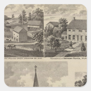 St Peter Kirche, Caledonia, Minnesota Quadratischer Aufkleber
