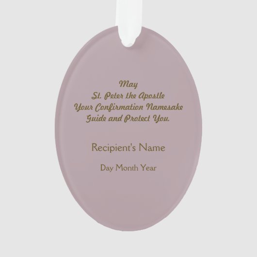 St. Peter (PM 07) Acryl Ornament (Rückseite)