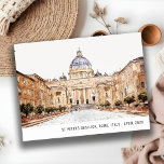 St Peters Basilica Rom - Italien Postkarte<br><div class="desc">Wenn Sie weitere Anpassungen benötigen,  schreiben Sie mir bitte eine E-Mail an yellowfebstudio@gmail.com oder senden Sie eine Nachricht über Zazzle.</div>