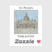 St. Peter's Basilica, Vatican City, Italy Aufkleber (Blatt)