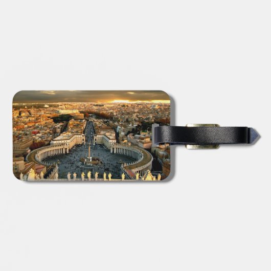 St Peters Square Vatican Gepäckanhänger (Rückseite horizontal)