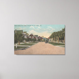 St. Petersburg, FL - Ansicht von Strand-Dr. u. 5. Leinwanddruck