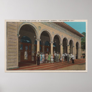 St. Petersburg, FL - Außenansicht der Post Poster