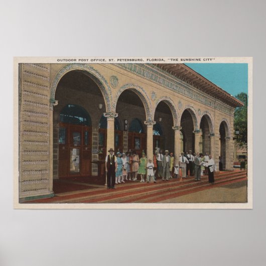 St. Petersburg, FL - Außenansicht der Post Poster (Vorne)