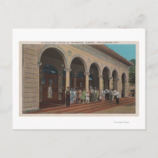 St. Petersburg, FL - Außenansicht der Post Postkarte (Vorderseite)